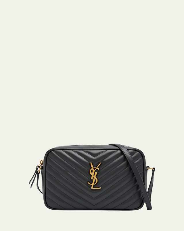 Lou Medium YSL Camera Bag with Pocket in Quilted Leather